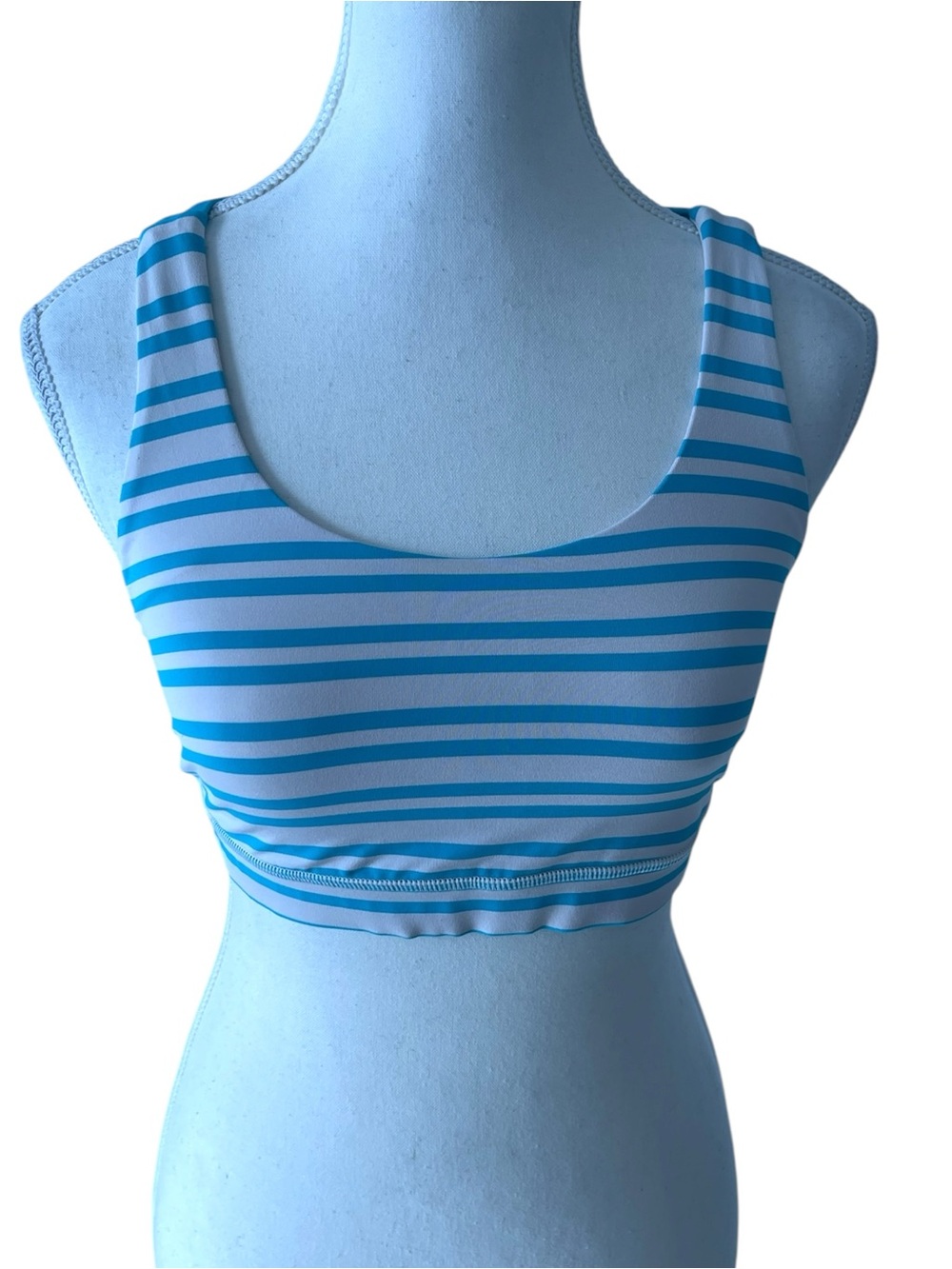 Lululemon Energy Blue & White Striped Sports Bra Size 4